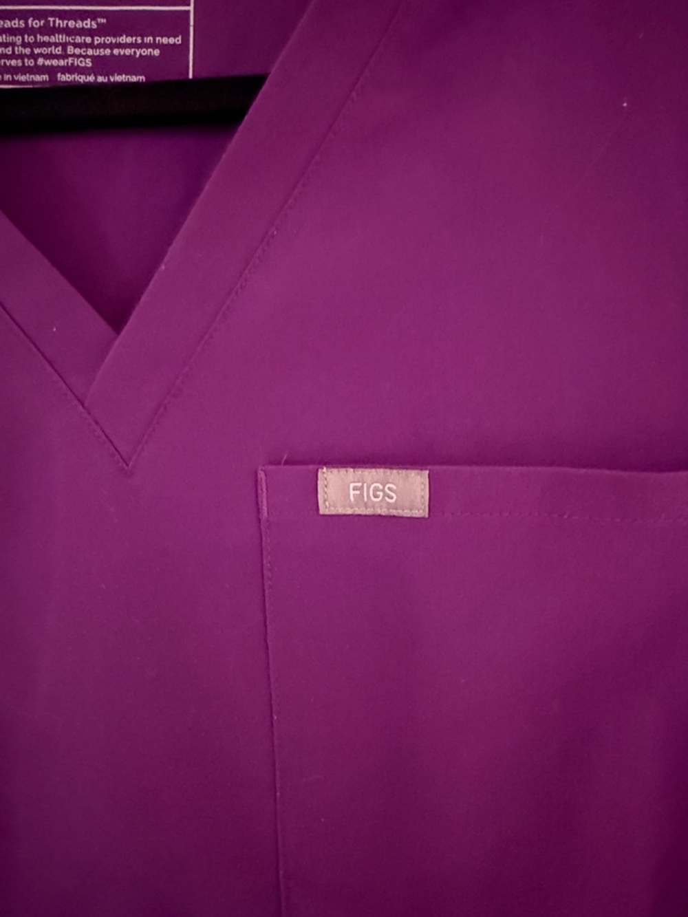 Figs Vibrant Purple V-Neck Scrub Top & Jogger Set - Picture 2 of 13